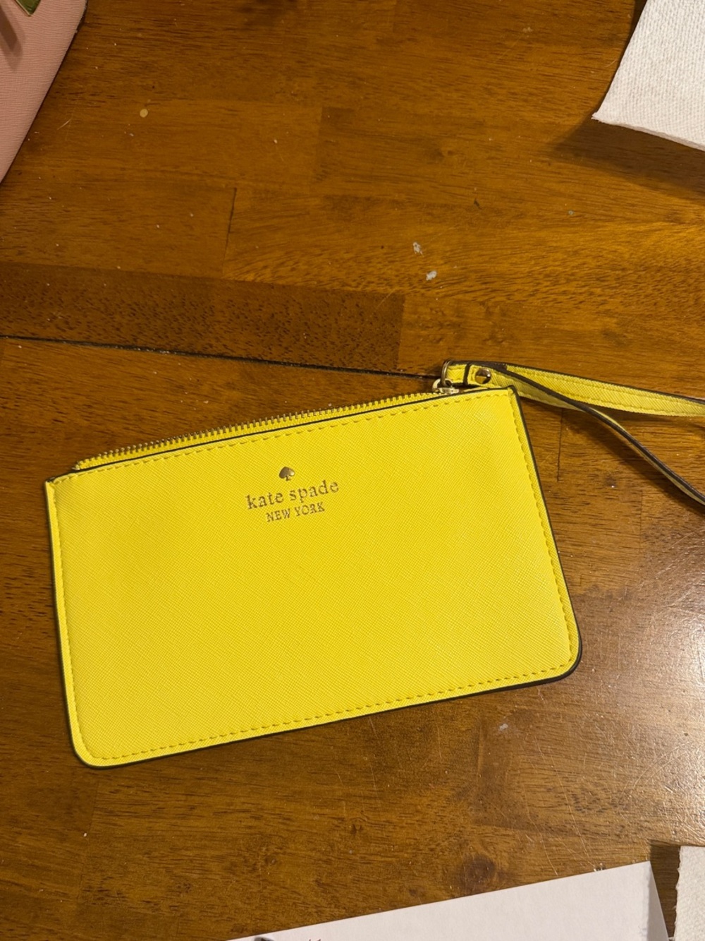 Kate Spade New York Yellow Wristlet Pouch